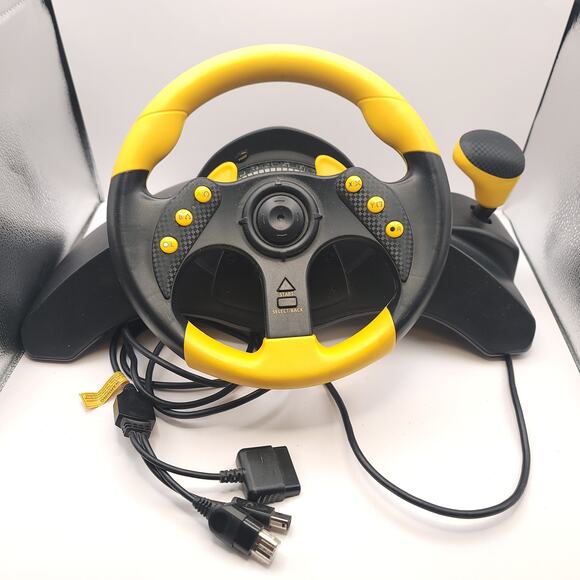 Mad Catz Sony Playstation Xbox Gamecube MC2 Racing Wheel Controller - Picture 2 of 11